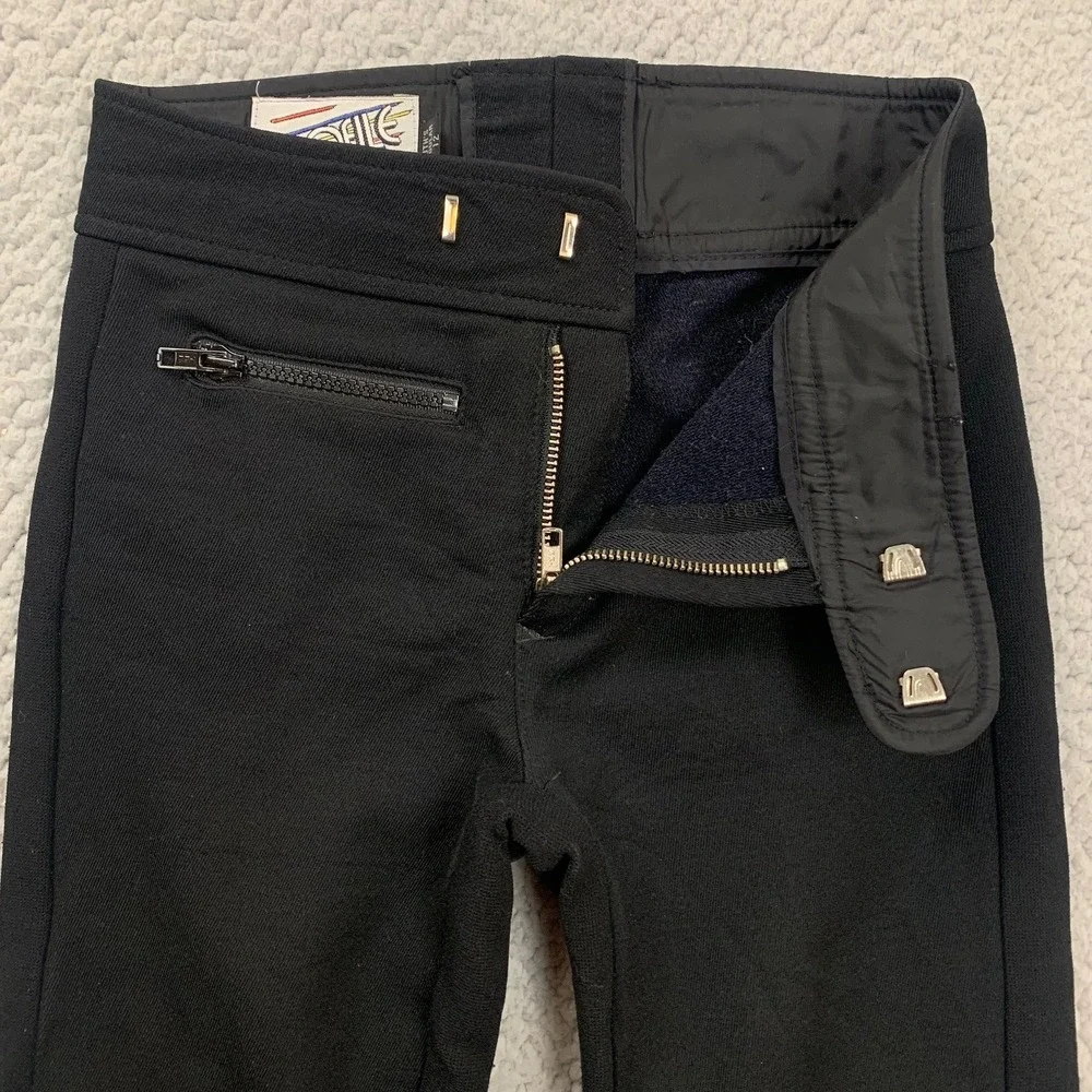 Vintage Profile Ski Pants Youth 12 Black Red Wool‎ Blend Stirrup Insulated